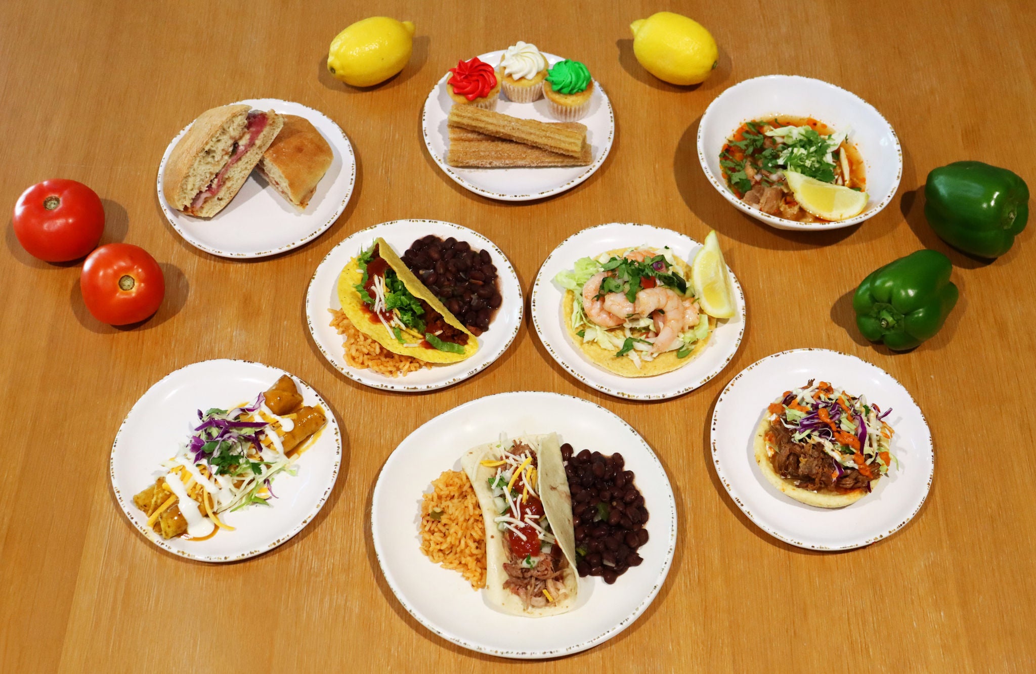 A display of multiple dishes from Cinco De Mayo.